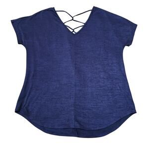 A.N.A. - A New Approach Size XL Navy Blue Shirt Blouse Short Sleeve